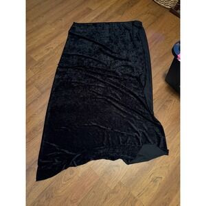 Black Crushed Velvet Fabric Panel Wrap Scarf 59x36 Large Textile DIY